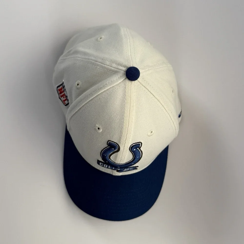 Indianapolis Colts AFC Hat New‎ Era 39THIRTY Stretch Fit Cap Medium/Large White